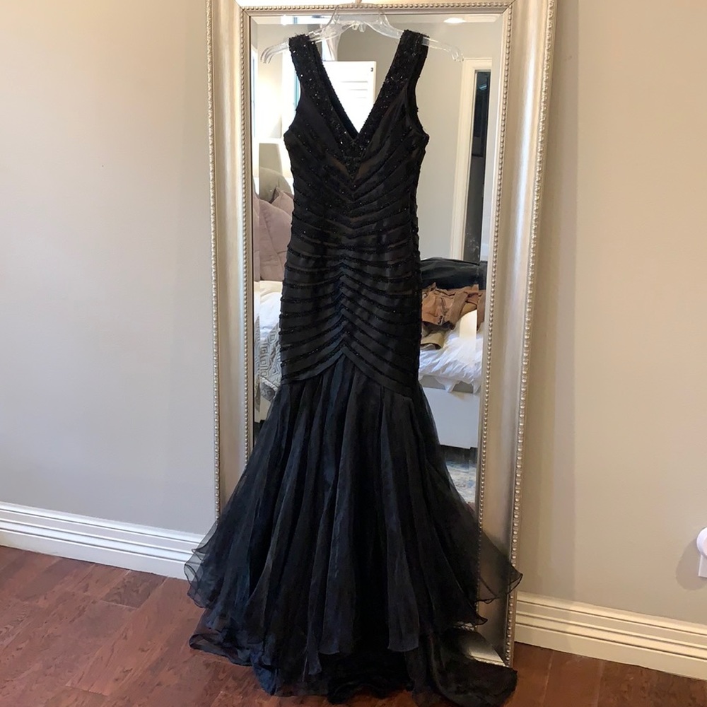Black Beaded Mermaid Prom/Pageant Gown